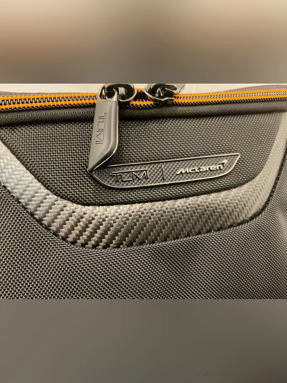 NEW Tumi McLaren REMEX 10.0” x 5.25” Accessory Kit Bag - BLACK & PAPAYA ORANGE